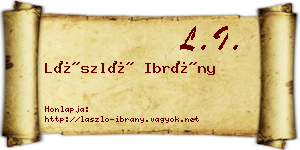 László Ibrány névjegykártya